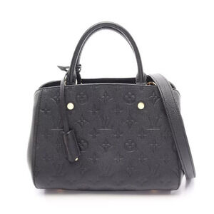 Louis Vuitton Montaigne Monogram Empreinte Noir Black Handbag Leather Bag Black